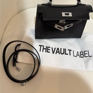 The Vault Label Eva mini top handle Black Handbag